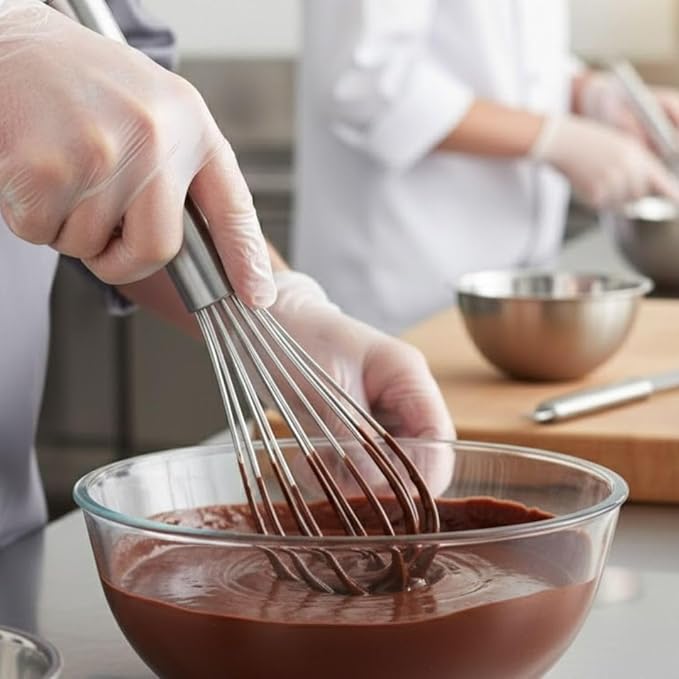Soro Essentials- 10" Stainless Steel French Whip Whisk with Thick Rigid Wire- Wire Whisk Kitchen Whisk Balloon for Whisking Cooking Beating Blending Stirring Ingredients Mixing Sauces Baking Cake