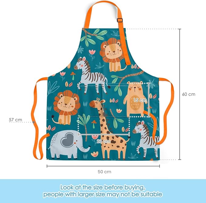 SANDJEST Kids Apron with Chefs Hat Set, Kitchen Apron Gifts