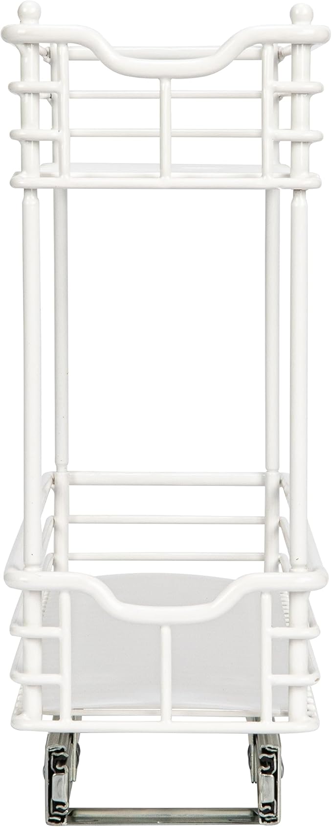 Household Essentials Glidez Multipurpose Paint-Finished Steel Pull-Out/Slide-Out Storage Organizer with Plastic Liners for Under Cabinet Use - 2-Tier Design, White