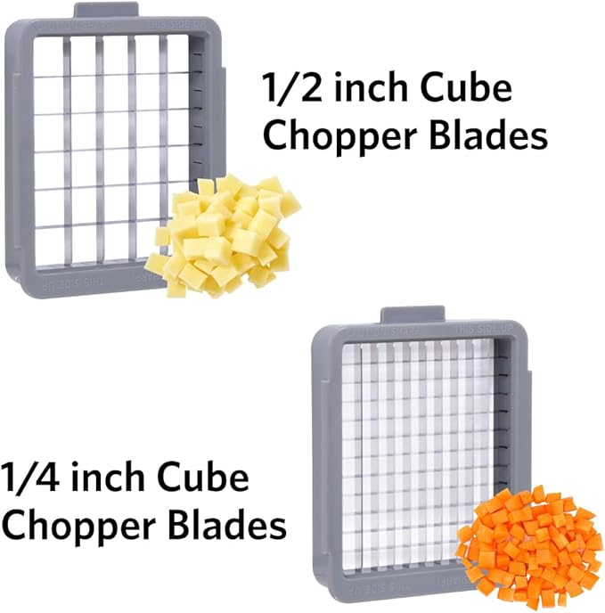 Glad 2-in-1 Vegetable Chopper - 1.8 Quart Food Chopper with 2 Interchangeable Blades (1/4" & 1/2") - Onion Dicer and Veggie Cutter for Meal Prep, Dishwasher Safe Kitchen Gadget
