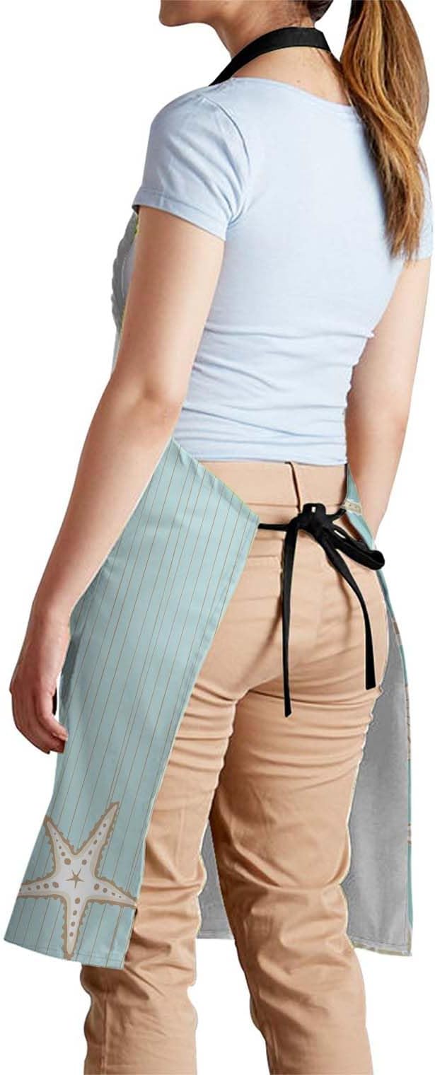 oFloral Seashell Beach Party Apron - Cook & Serve, BBQ & Catering Bib