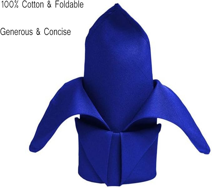 Cloth Napkins Set of 6, 100% Cotton Reusable for Everyday Use, Perfect for Christmas/Thanksgiving Dining Table (Blue)