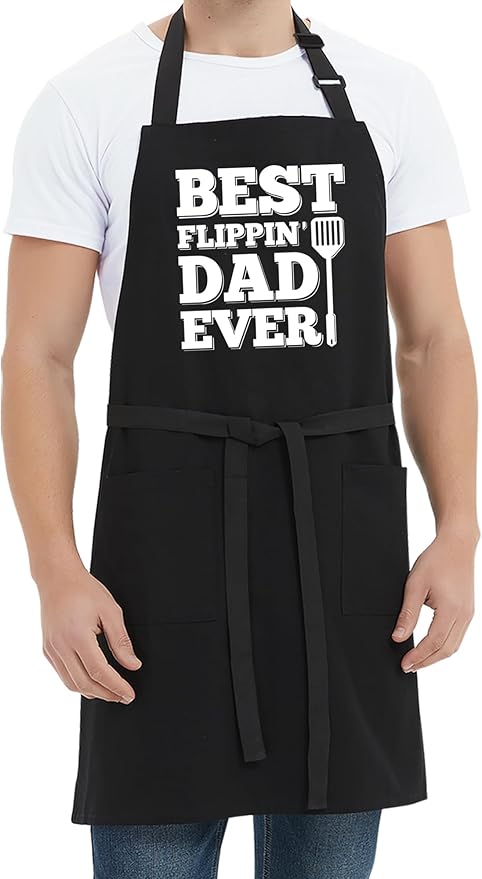 Kaidouma Funny Grilling Aprons for Men Dad - Men’s Funny Chef Cooking BBQ Grill Apron with 2 Pockets - Birthday Father's Day Christmas Gifts for Dad, Stepdad, Father in Law