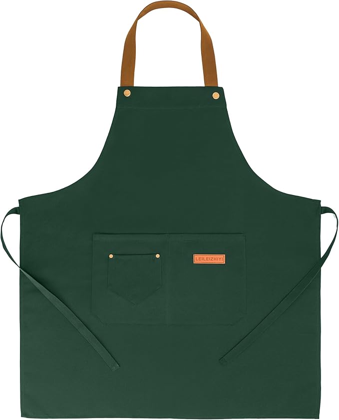 3 Pack Chef Apron Waterproof Adjustable with 2 Pockets for Men Women, Apron for Cooking Baking Restaurant