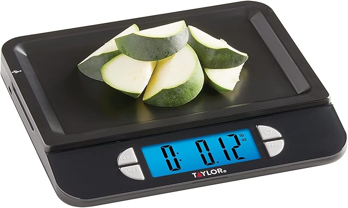 Taylor USB Rechargeable Digital Kitchen and Food Scale, 11 pound capacity with Dishwasher Safe Tray, Cord Included