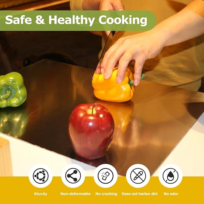 Stainless Steel Cutting Boards for Kitchen, Kneading Cutting Board Mats, Metal Cutting Board for Meat, Fruits, Vegetables, Bread, and Baking Large Cutting Boards (50 x 40cm/19.7 x 15.7in)