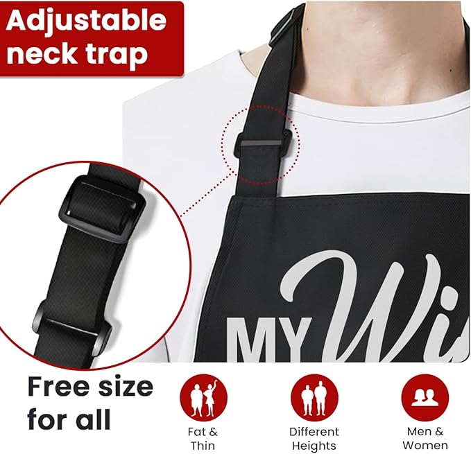 SANDJEST Funny Apron for Dad - Birthday Father’s Day Cooking Grilling Gifts for Mens