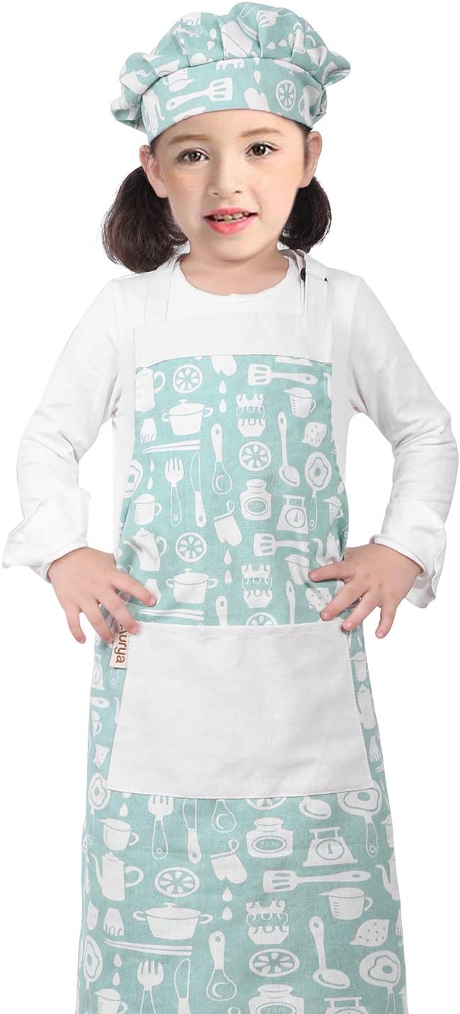 Adjustable Apron and Chef Hat Set for Cooking and Baking