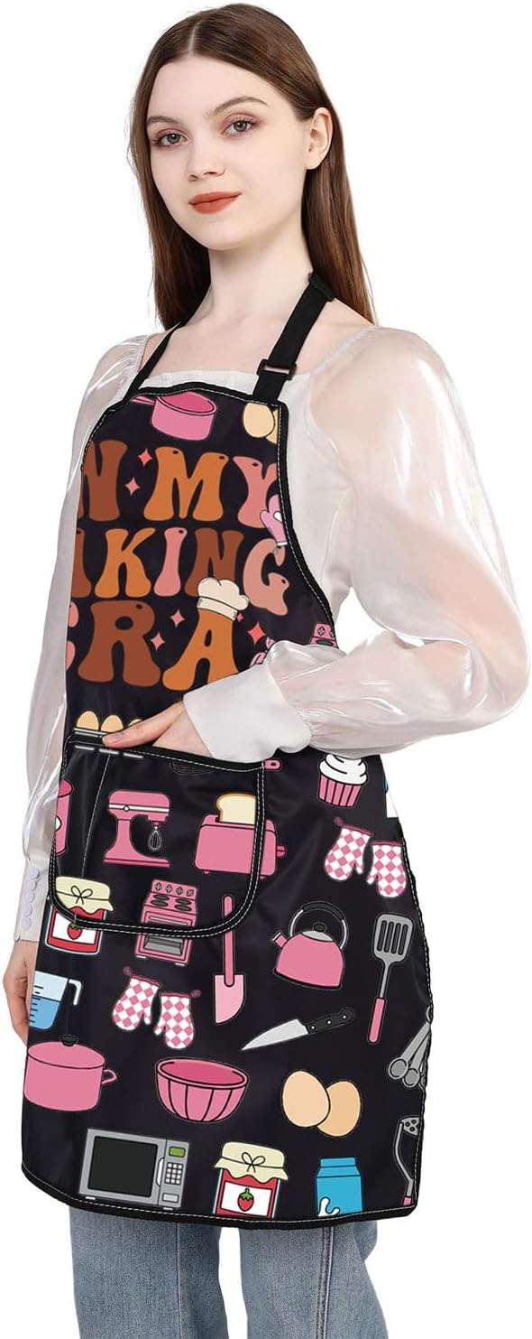 WSNANG Funny Baking Aprons with Pockets In My Baking Era Apron Bakers Gifts Pastry Chef Gift