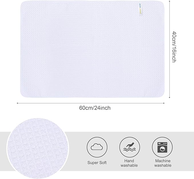 SINLAND Microfiber Kitchen Towel Premium Sublimation Blank Towels Fast Drying Tea Towel Polyester Dish Towels for Drying Dishes - 380gsm,16 Inch X 24 Inch 10 Pack White