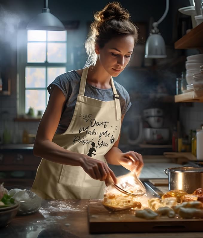 Funny Aprons for Women with Pockets for Baking Cooking,Cute Birthday Christmas Gifts for Mom Wife Friends Sister