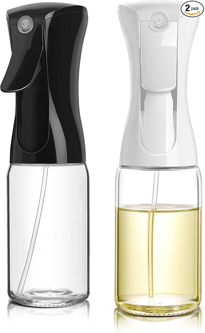 Mistifi Glass Oil Sprayer/Mister 5.1 fl oz (150ml), For Cooking Oil, Olive Oil, Soy Sauce, Vinegar, Non-Aerosol Refillable Dispenser, Spray Bottle (Set of 2)
