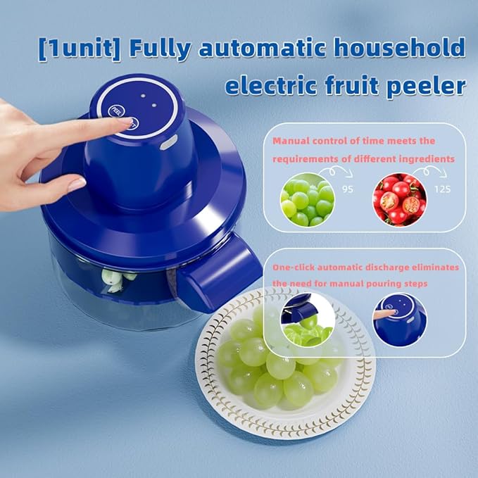 Electric Grape Peeler, Rechargeable Portable Smart Automatic Peeling Machine, Easy Peeling and Cleaning, for Garlic, Small Fruits, Vegetables Automatic Skin Remover Peeling Tool