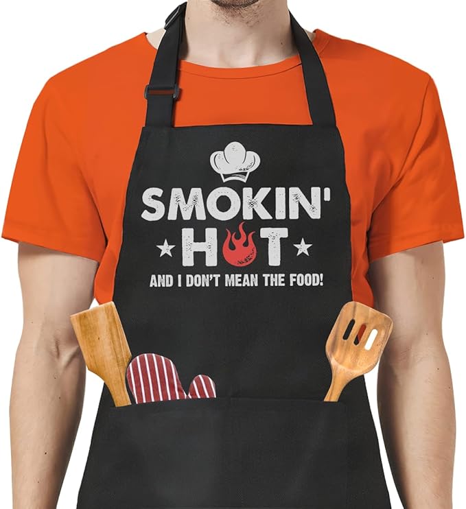 SANDJEST Funny Apron for Dad - Birthday Father’s Day Cooking Grilling Gifts for Mens