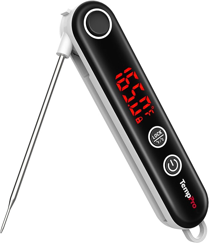 TempPro TP18 Instant Read Meat Thermometer Digital with Thermocouple Sensor, Cooking Food Thermometer for Grill, Smoker, BBQ, Oil Deep Frying, Candy, Kitchen Thermometer (Previously ThermoPro)