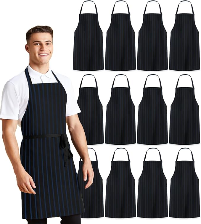Avalon Kitchen Aprons for Men - 100% Polyester Chef Apron Women with Extra Long Ties - Cooking Aprons for Women & Mens Apron