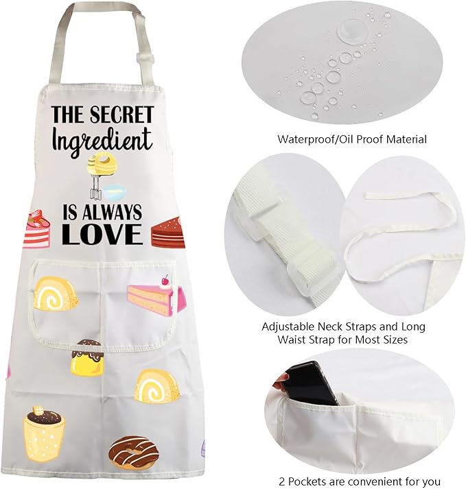 MBMSO Baking Apron the Secret Ingredient is Always Love Apron Baker Gifts Baking Cooking Gifts for Bake Lover Kitchen Apron