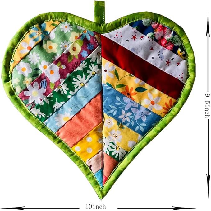 Pot Holders for Kitchen Hot Pads 100% Cotton for BBQ/Cooking/Baking/Grilling/Microwave/Barbecue (Loves, 4PCS Loves)