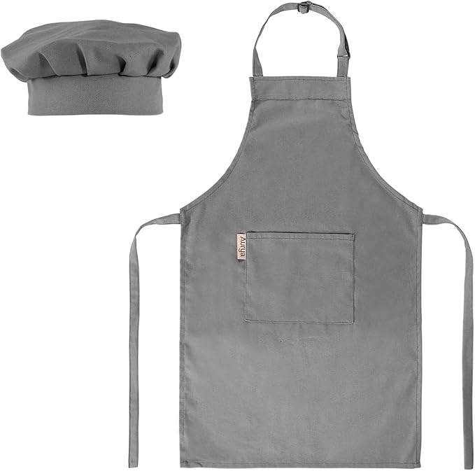 Adjustable Apron and Chef Hat Set for Cooking and Baking