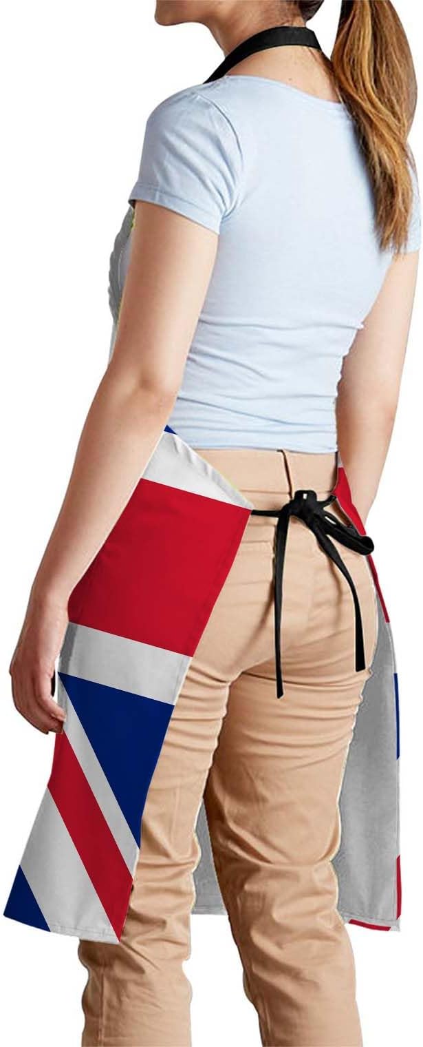 oFloral United Kingdom Flag Apron Adjustable Apron Cooking Kitchen Chef Women Men Aprons for Home Kitchen, Restaurant, Coffee House, Baking Gardening BBQ