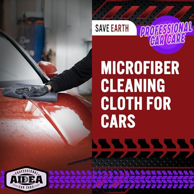 AIDEA Microfiber Cleaning Cloth Grey 20PK, Micro Fiber Cloth for Cleaning Cars, Premium All Purpose Car Towels, Dusting Cloth Cleaning Rags SUVs, House, Kitchen, Window, Workshops, 12"×12"