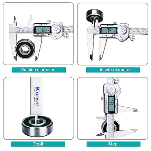 Kynup Digital Caliper, 12 Inch Caliper Measuring Tool with Stainless Steel, IP54 Splash Proof Protection Design, Large LCD Screen, Easy Switch from Inch Metric Fraction (300mm)