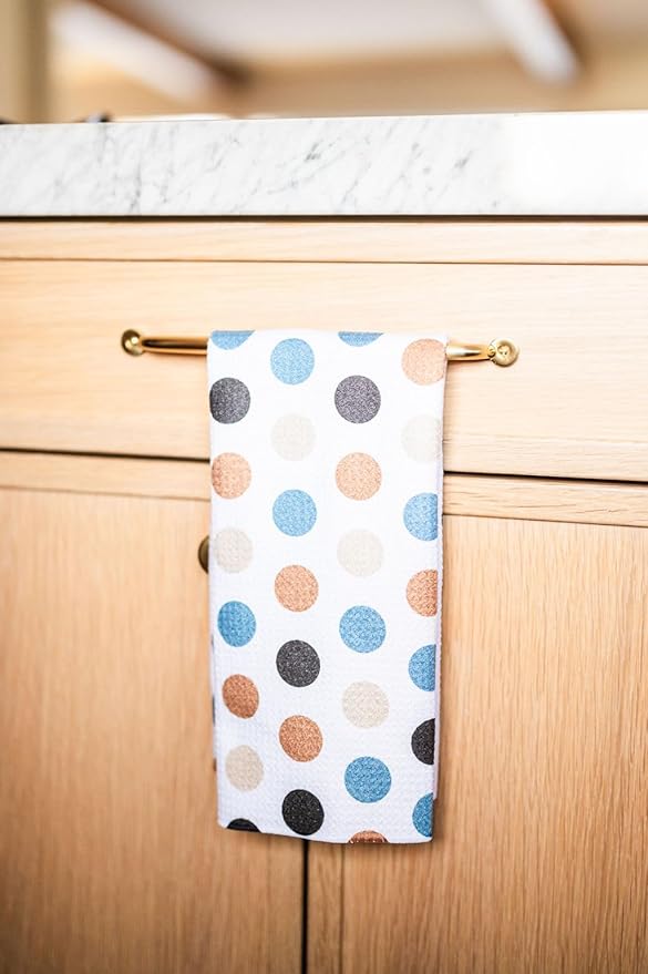 || 3 Pack Double Sided || Kitchen Towels || Dish Towels || Highly Absorbent || Hanging Loop || Dish Cloths || Modern || Designer Prints (dots,Stripes,Checkered)