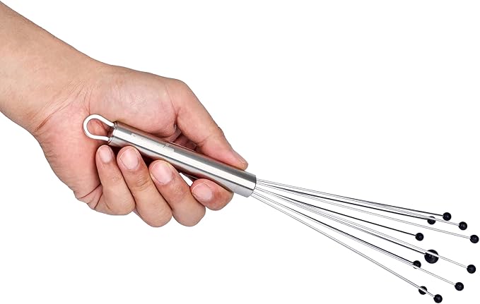 Restaurantware 10.5 in Stainless Steel Ball Whisk with Silicone Tips - 24 Pack - German Standard Sauce & Gravy Whisk, Non-Scratch, Dishwasher Safe - Non-Stick Silicone Ball Whisk for Baking