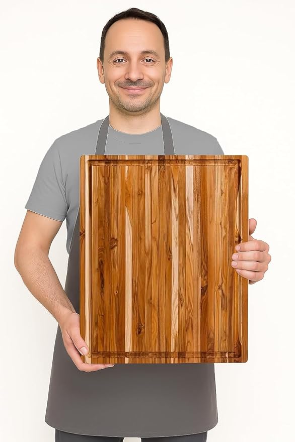 Teakhaus Cutting Board - Extra Large (XL) Wood Cutting Board with Juice Groove - Holiday Gift Ideas for Men and Women - Gift-Ready, Reversible, Edge Grain Wood, Knife Friendly - FSC Certified