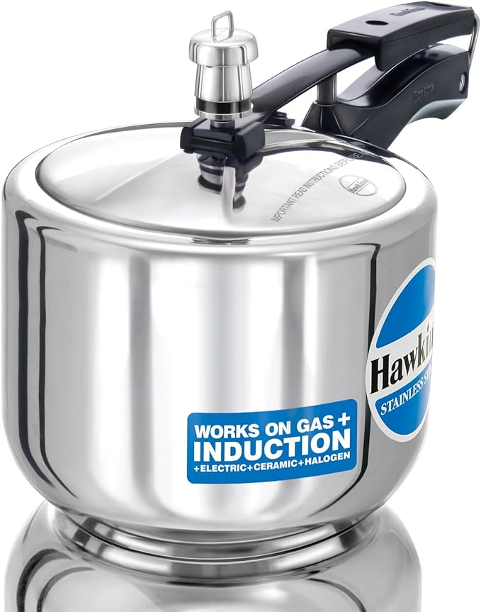 Hawkins Pressure Cooker, Stainless Steel Inner Lid Cooker, Tall Design Cooker, Induction Cooker, Silver Hss3T, 3 Liter 3 Litre