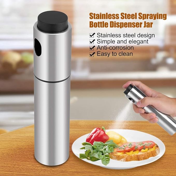 Olive Oil Sprayer, Olive Oil Spray Bottle for Cooking Stainless Steel Refillable Food- Oil Spray Bottle Vinegar Bottle Kitchen Olive Oil Jar for Cooking