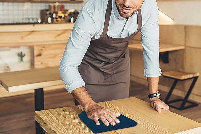 Softolle Bar Mop Towels, Pack of 12-16x19 Inches - 100% Cotton Super Absorbent Towels, Multi-Purpose for Home and Bar Cleaning (Navy Blue)