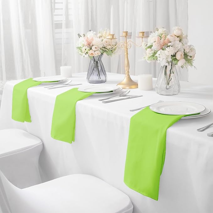 Bailarina Cloth Napkins Set of 80,17x17 inches Dinner Napkins Cloth Washable,Polyester Square Table Cloth Napkin Bulk with Hemmed Edges Ideal for Banquets, Parties and Weddings-Apple Green