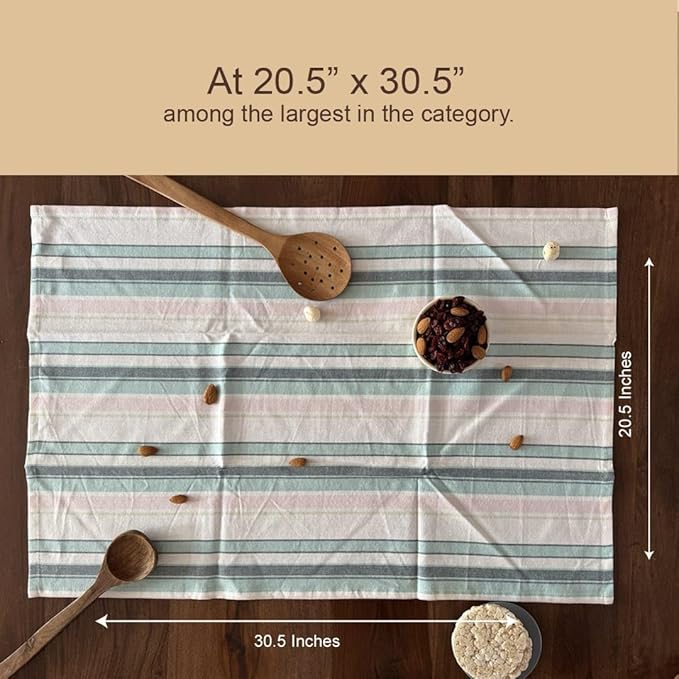 THE COVERS Premium 100% Cotton Kitchen Towels in Pastel Colors | Set of 6 Lavishly Large Towels (20.5”x30.5”) | Handy Hanging Loop for Drying | Elegantly Packaged for Gifting, with a Signature Tote