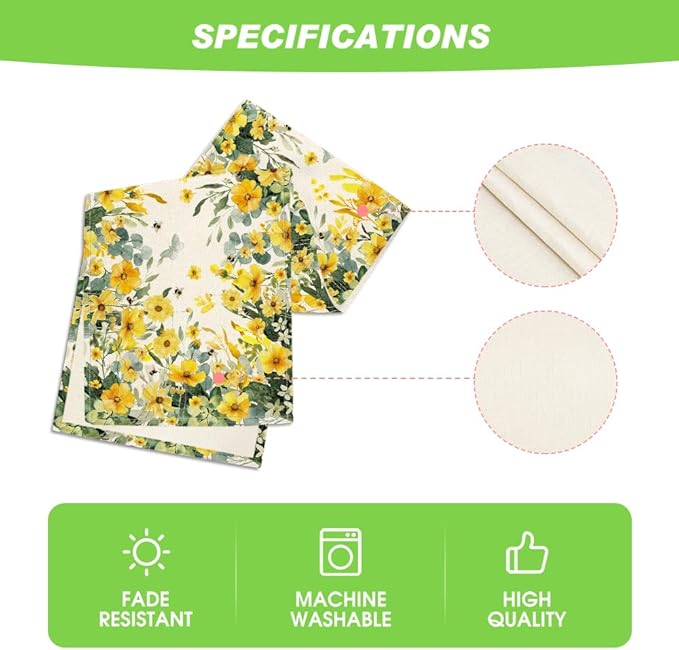 Artoid Mode Daisy Eucalyptus Leaves Spring Table Runner,Seasonal Summer Butterfly Kitchen Dining Table Decoration for Home Party Decor 13x108 Inch