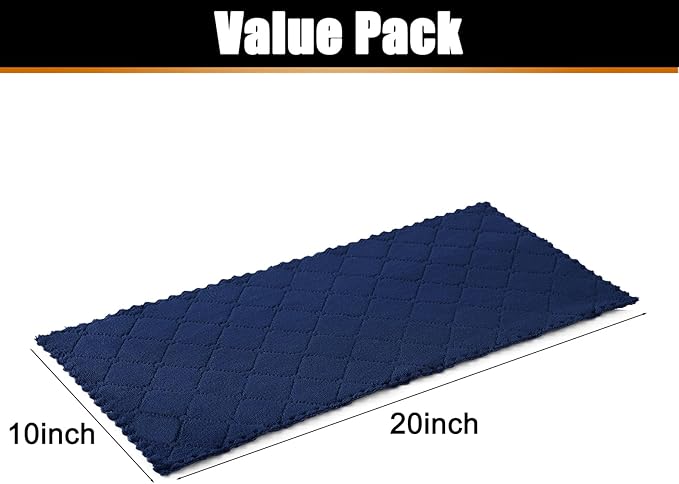 Mordimy 24 Pack Kitchen Towels (20" x 10", Dark Grey & Navy Blue), Super Soft and Absorbent Dish Towels, Coral Velvet Microfiber Cleaning Cloth, Nonstick Oil Fast Dry Dish Cloths