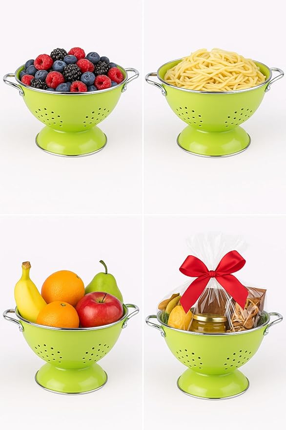 Calypso Basics by Reston Lloyd Powder Coated Enameled Colander, 1.5 Quart, Azure