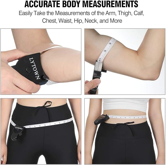 2PCS Tape Measure Body Measuring Tape 60inch (150cm), Retractable Measuring Tape for Body Measurement & Weight Loss, Accurate Body Tape Measure for Fitness, Tailor, Sewing, Handcrafts, Clothes