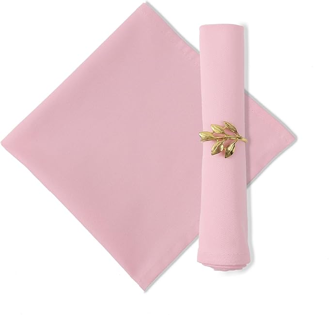 Blush Pink Cloth Napkins Set of 12,18 x18 inch,100% Cotton Valentine Napkins for Dinner,Cute Table Decor, Soft Comfortable and Reusable(Pink)