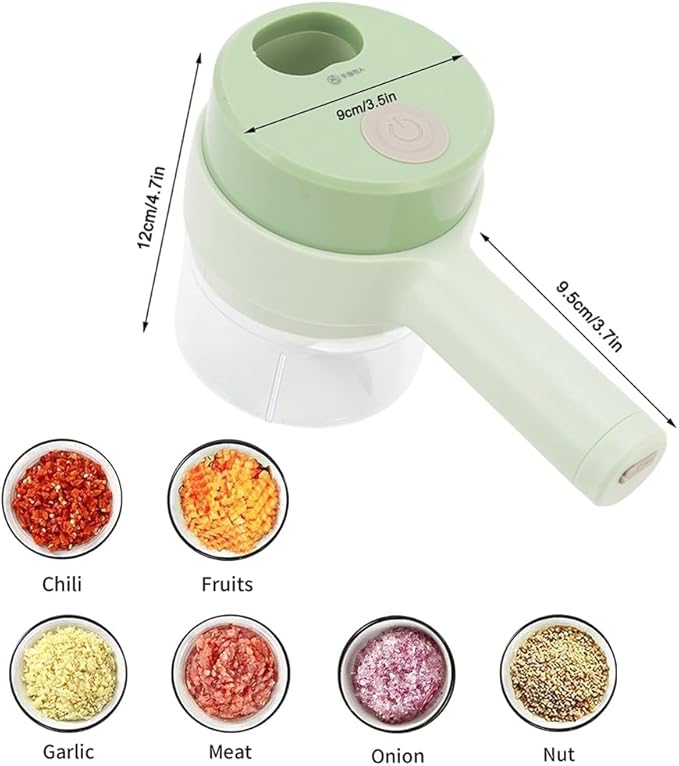 Electric Vegetable Chopper/Mini Food Processor/Food Slicer Hand-Held Grinder and Chopper 2-Purpose Kitchen Helper
