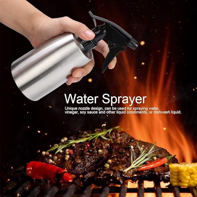 400ml Olive Oil Sprayer, Vinegar Sprayer Dispenser Stainless Steel Container Seasoning Kitchenware Tools for BBQ, Cooking, Frying