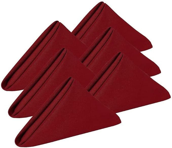 Red Cloth Napkins Set of 6,Thick Cloth Napkins 18x18 inch，100% Cotton Dinner Napkins,Christmas Table Decorations,Everyday Use,Hotel,Resraurants,Comfortable Washable,Reusable (Dark Red)