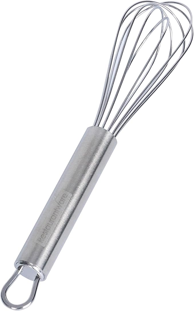 Restaurantware 7 in Stainless Steel Wire Whisk - German Standard Kitchen Balloon Whisk with Ergonomic Handle, Dishwasher Safe - Durable French Whisk for Cooking, Mixing Thick Batter and Sauce