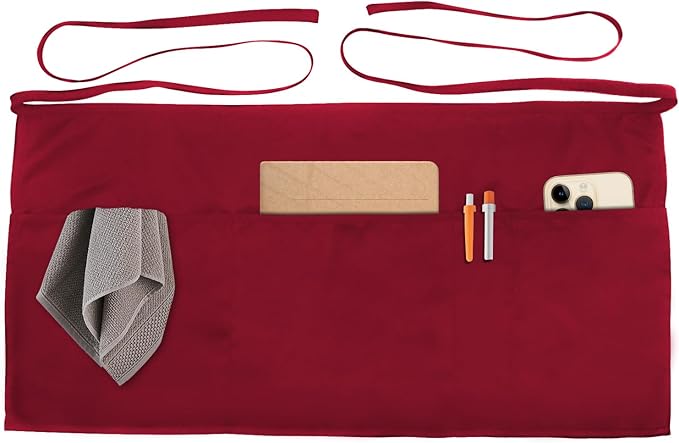 Xeoxarel Aprons with 4 Pockets (Available in 3 Pack / 7 Pack) 23.5'' X 11.5''