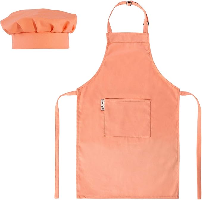 Adjustable Apron and Chef Hat Set for Cooking and Baking