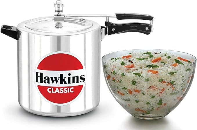 Hawkins 12 Litre Classic Pressure Cooker, Best Inner Lid Cooker, Big Pressure Cooker, Silver (CL12)