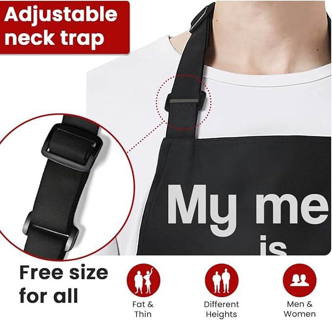 SANDJEST Funny Apron for Dad - Birthday Father’s Day Cooking Grilling Gifts for Mens