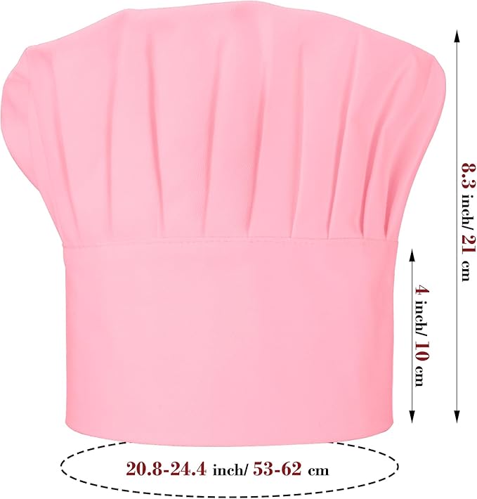 Chef Apron and Hat set, 2 Pockets Adjustable Cotton Kitchen Cooking Bib Apron, Baker Costume for Men Women