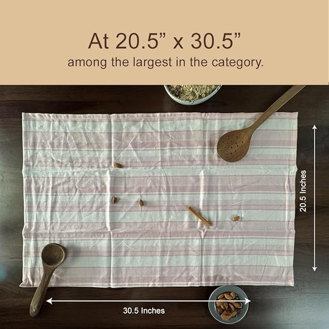 THE COVERS Premium 100% Cotton Kitchen Towels in Tender Petal Blush Colors | Set of 6 Lavishly Large Towels (20.5”x30.5”) | Handy Hanging Loop for Drying | Arrives Gift-Ready, with a Signature Tote