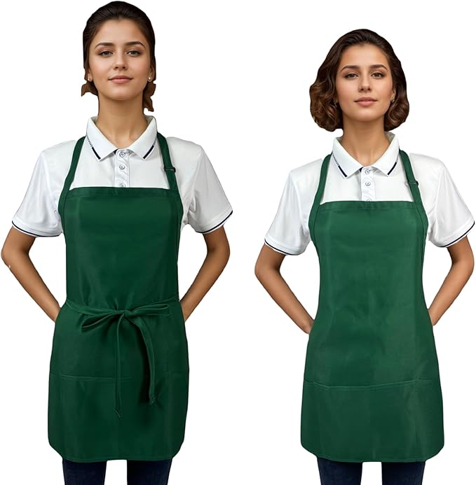 Short Aprons for Women with 3 Pockets，Waterproof Chef Apron for Cooking, Men Kitchen Apron for Grilling Bbq